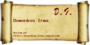 Domonkos Irma névjegykártya